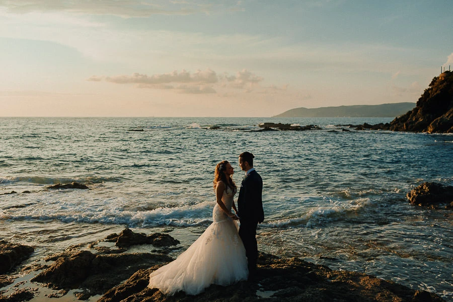 Servizio fotografico sul mare a Villa Parisi
